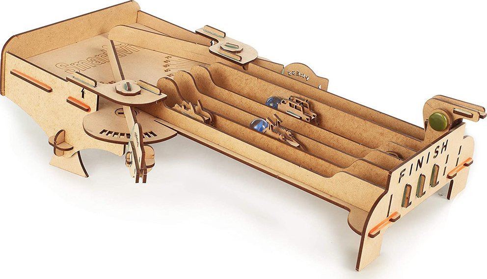 Robotime Technology Smartivity Drewniane Mechaniczne Puzzle 3D - Tor Wyścigowy