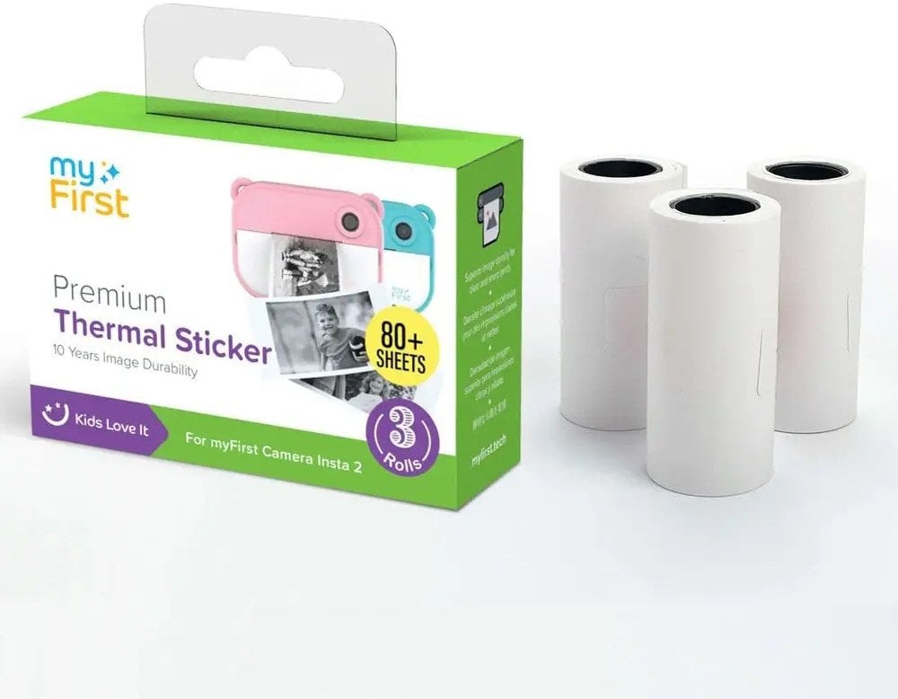 myFirst Camera Insta Thermal Sticker- naklejki termiczne, wkłady do Insta2/Wi/20 (3 rolki x 3m)