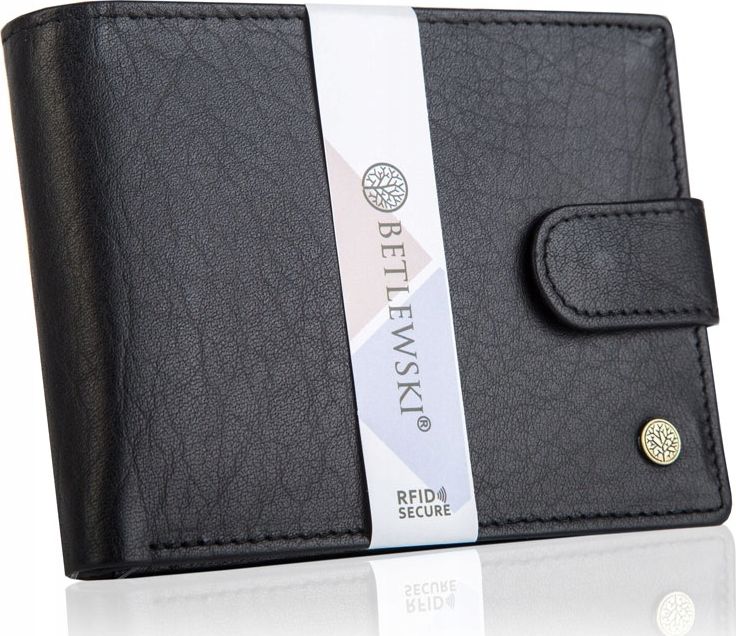 Betlewski BETLEWSKI Skórzany portfel męski PURE