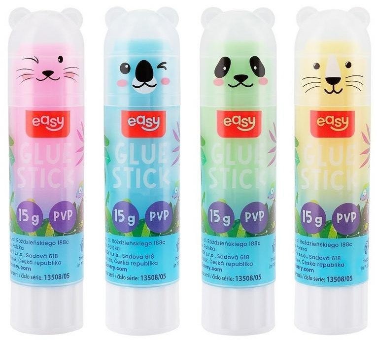 Klej w sztyfcie PVA 15g Zwierzątka (24szt) EASY