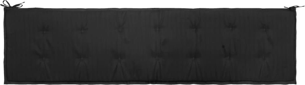 vidaXL Poduszka na ławkę ogrodową, czarna, 200 x 50 x 3 cm