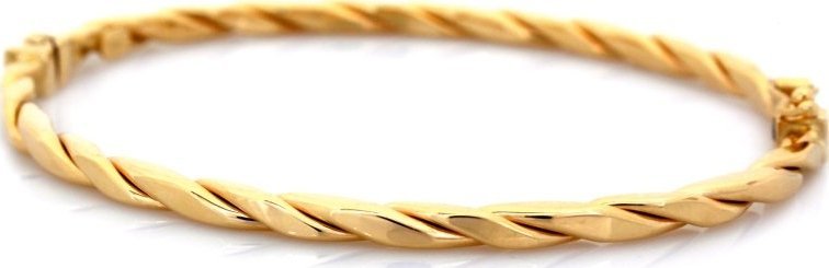 Lovrin Złota bransoletka 585 sztywna skręcona