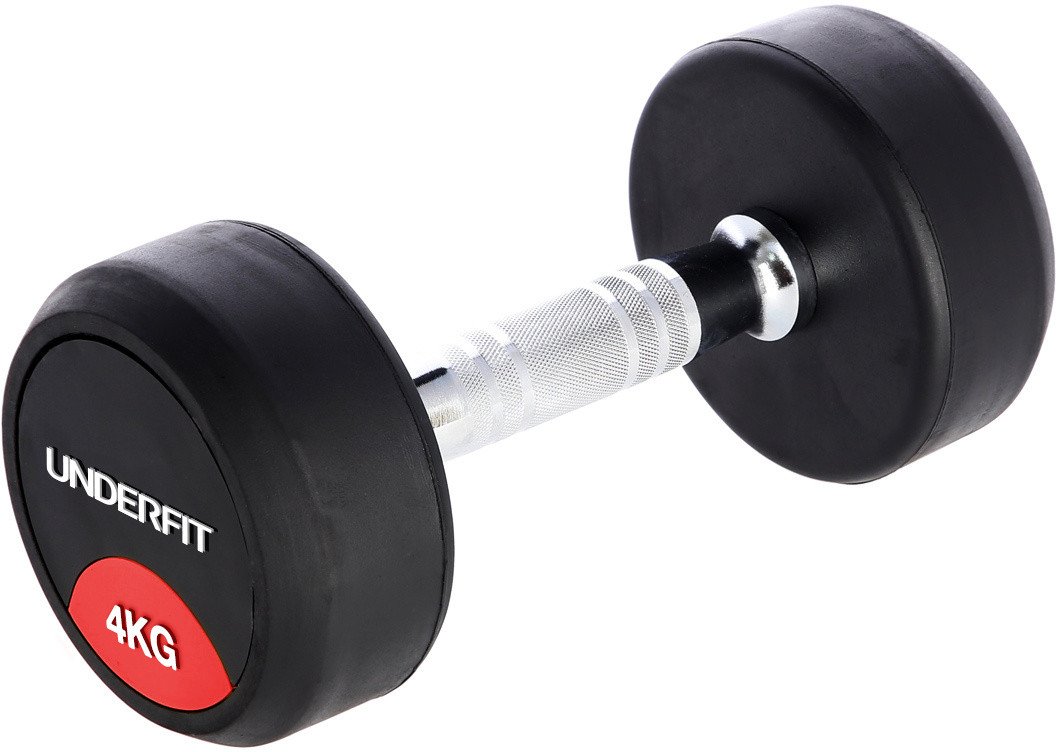 Hantla gumowana 4 kg UNDERFIT do ćwiczeń siłowych fitness