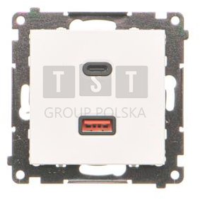 TEC2CAQ.01/111 Simon 55 Ładowarka USB C+A (moduł), 30 W, 230V biały mat TEC2CAQ.01/111