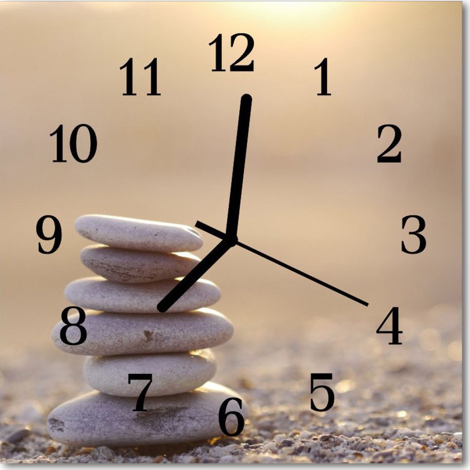 Tulup Zegar szklany ścienny Cichy Kamienie 30x30 55920955