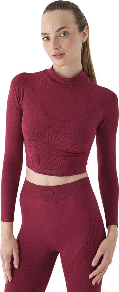 Koszulka damska 4F Longsleeve FNK F483 burgund 4FRAW24TFLOF483 60S XS/S