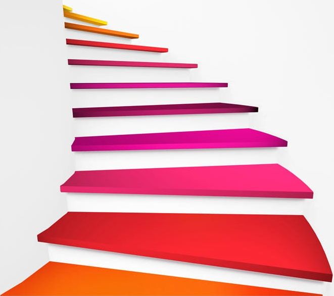 DecoNest Fototapeta - Tęczowe stopnie - 150X105