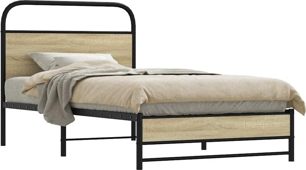 vidaXL Łóżko bez materaca, 90x200 cm, dąb sonoma