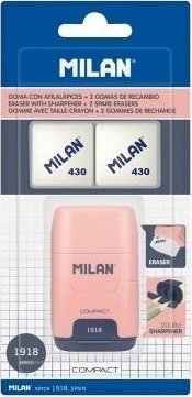 Temperówko-gumka Compact 1918 różowa + 2 gumki