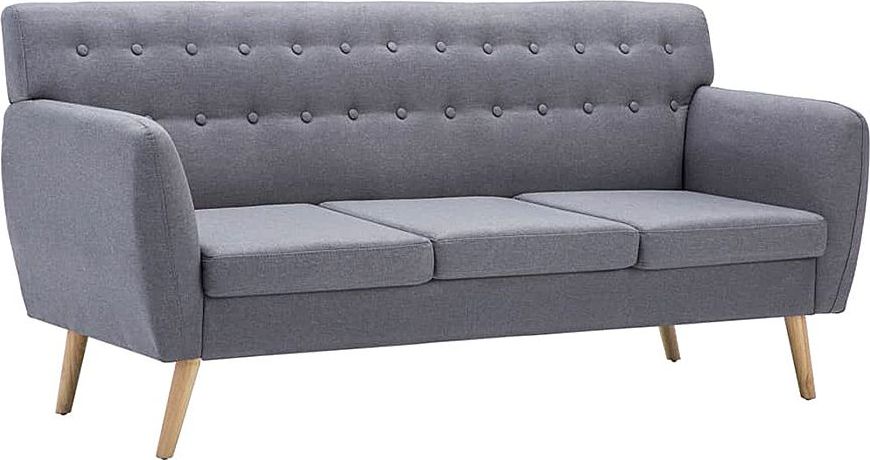 Elior 3-osobowa jasnoszara sofa pikowana - Lilia