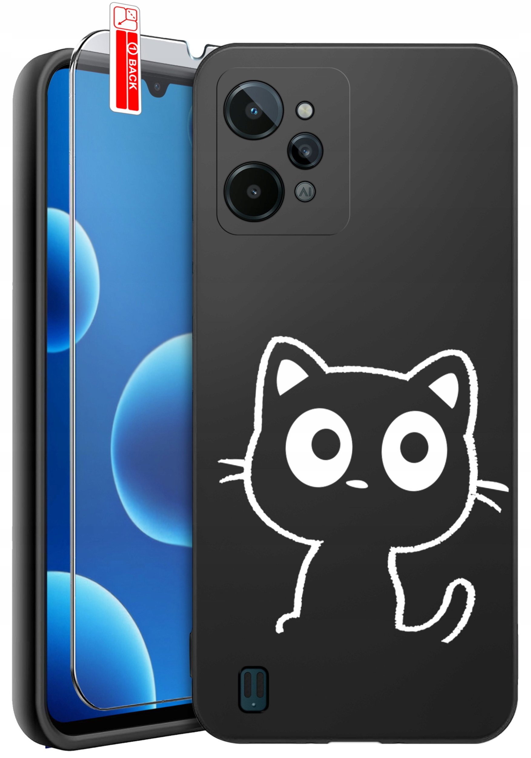 ETUI do Realme C31| WZORY | SILIKONOWE MATT CASE + SZKŁO 9H