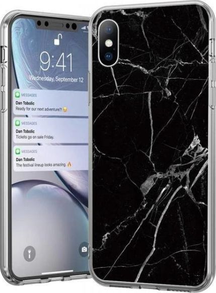 Wozinsky Wozinsky Marble żelowe etui pokrowiec marmur Samsung Galaxy A41 czarny