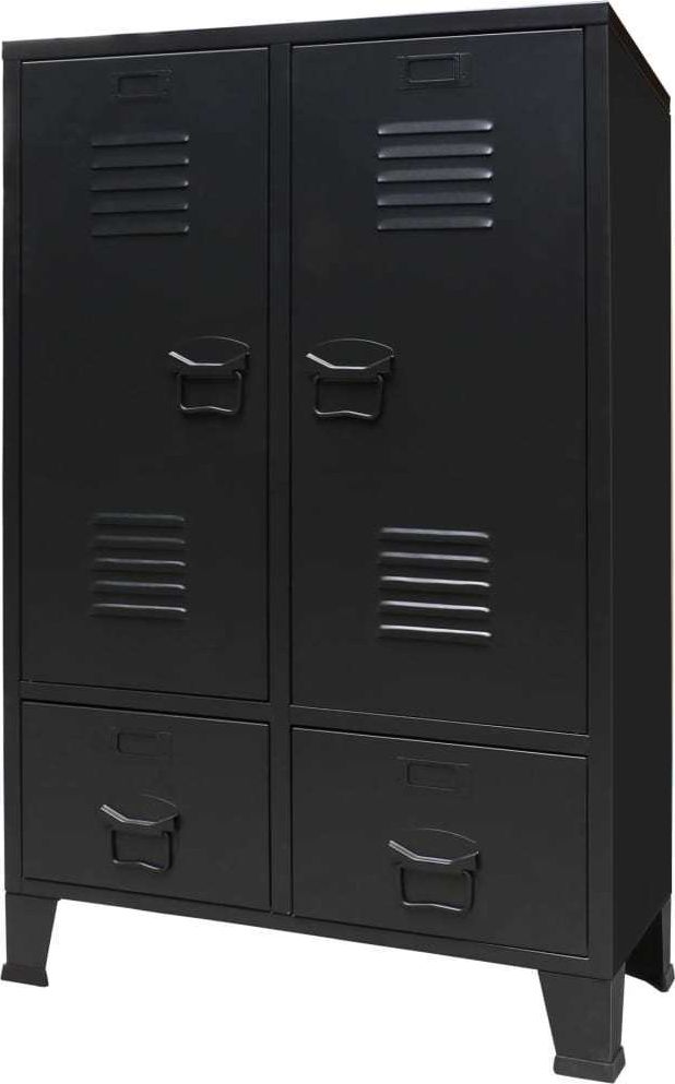 vidaXL Metalowa szafa w industrialnym stylu, 67 x 35 x 107 cm, czarna