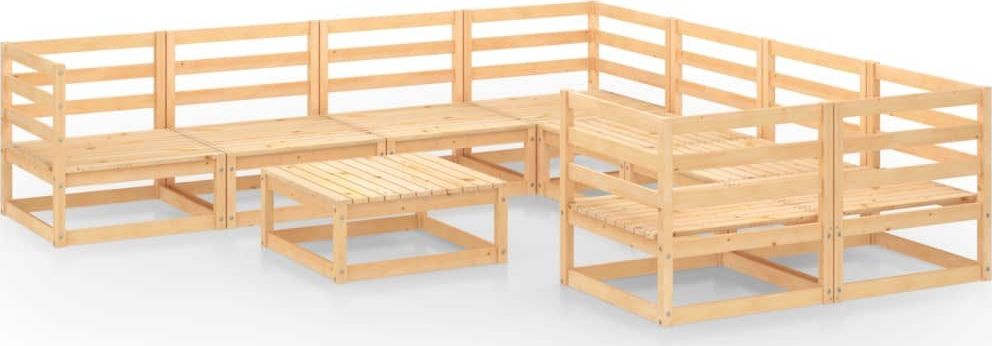 vidaXL 9-cz. zestaw mebli wypoczynkowych do ogrodu, drewno sosnowe