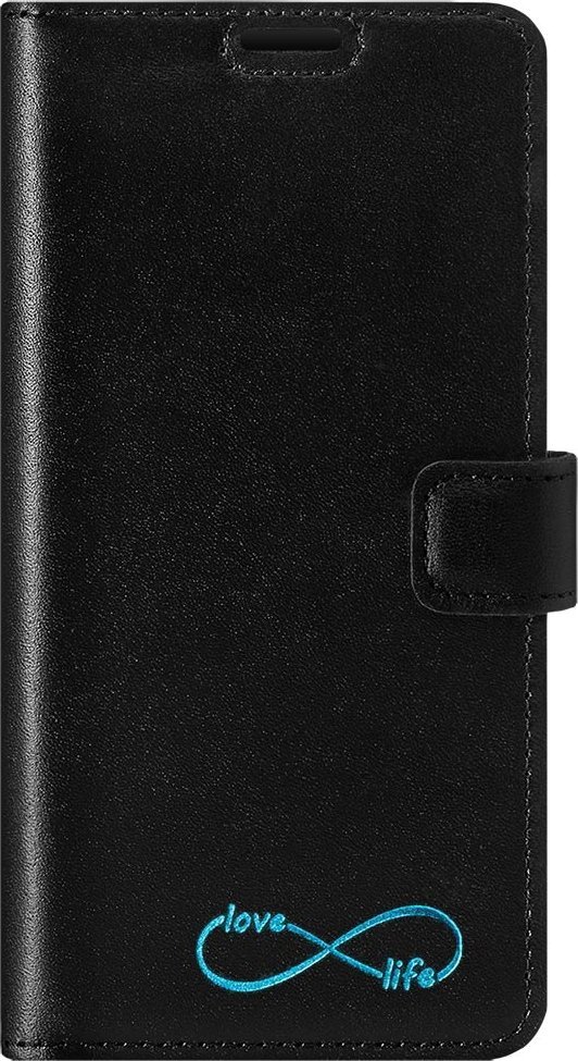 Surazo Skórzane etui na telefon Wallet case - Costa Czarny - Turkusowy Znak Nieskończoności Samsung Galaxy S20 Plus
