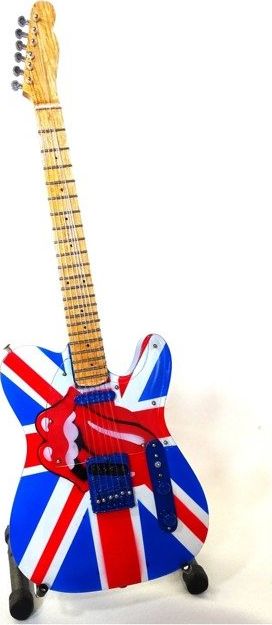 Giftdeco Mini gitara Rolling Stones z drewna mahoniowego