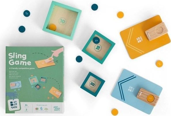 Drewniana gra zręcznościowa Wyrzutnia żetonów