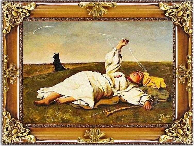 ART-POL Obraz olejny ręcznie malowany na płótnie 115x85cm Józef Chełmoński Babie Lato kopia