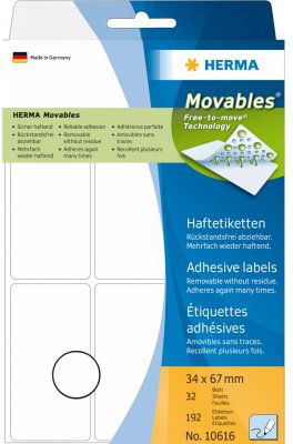 Herma Etykiety samoprzylepne 34x67 mm (10616)