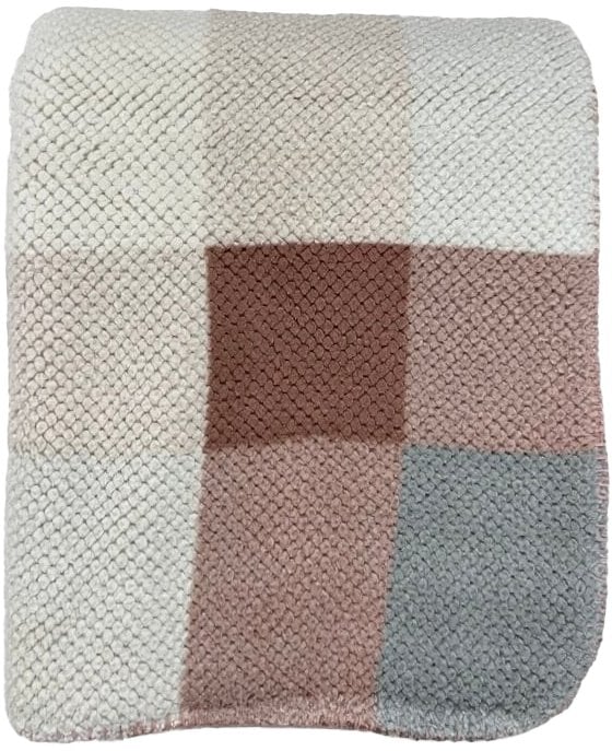 PLAID BLANKET CLOUDY 150X200CM GREY/PINK