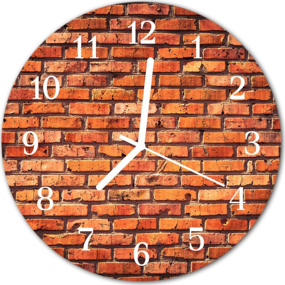 Tulup Zegar na szkle Prezent Mur z cegły Architektura fi 30 cm 227975833