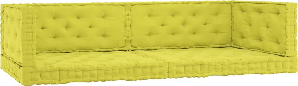 vidaXL Poduszki na podłogę lub palety, 6 szt., zielone, bawełniane (3068629)