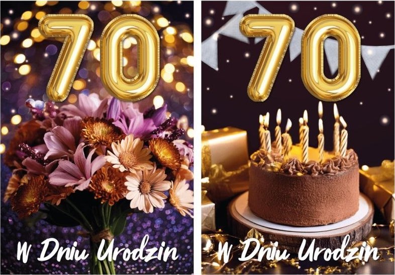 Kartki karnet FL-06 Urodziny 70