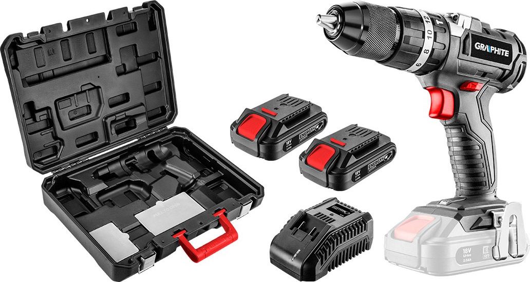 Wiertarko-wkrętarka Graphite 58G020-SET2 18 V 2 x akumulator 2 Ah