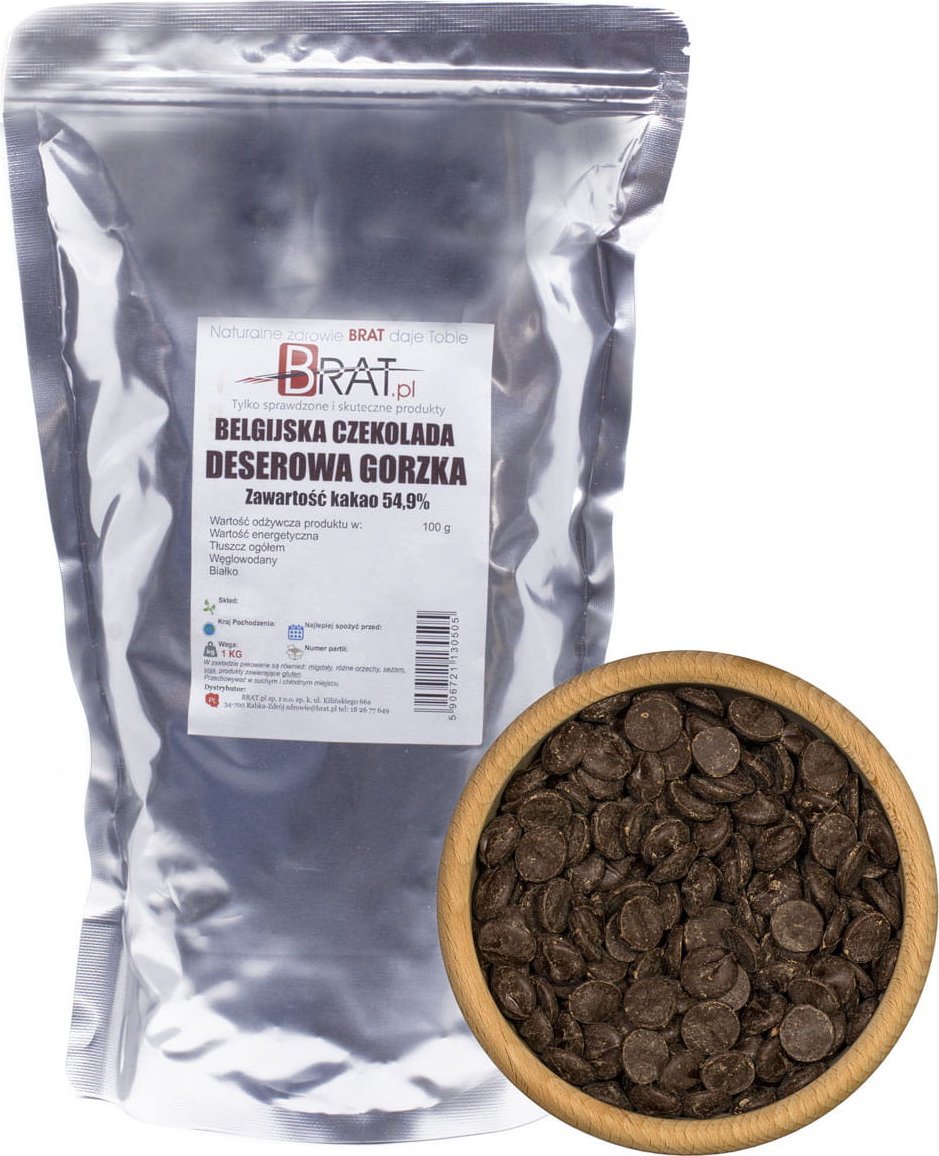 Brat Czekolada deserowa GORZKA BELGIJSKA do fontann founde 1kg