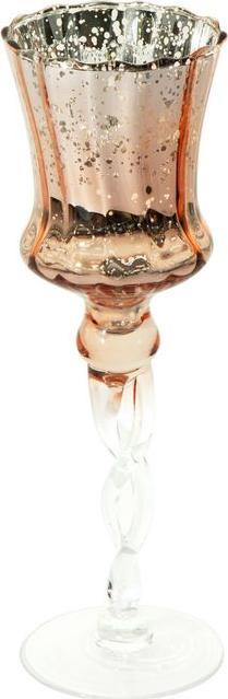 Eurofirany SZKLANY ŚWIECZNIK DEKORACYJNY CLARE (FI) 10X30 CM ZŁOTY