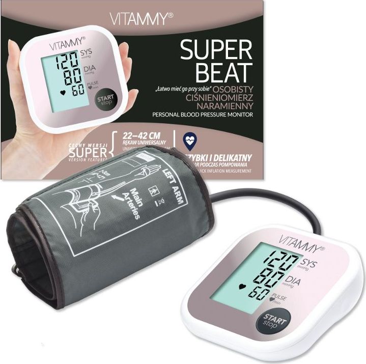 Ciśnieniomierz Vitammy VITAMMY Super Beat Rose Gold Ciśnieniomierz naramienny 22-42 cm- : Standard