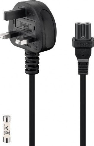 Kabel zasilający Goobay Kabel przyłączeniowy do sieci brytyjskiej, 1,5 m, czarny - Długość kabla 1.5 m