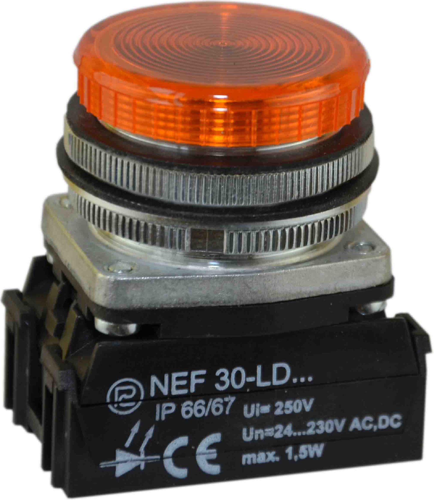 Promet Lampka sygnalizacyjna 30mm żółta 24 - 230V AC / DC (W0-LDU1-NEF30LD G)