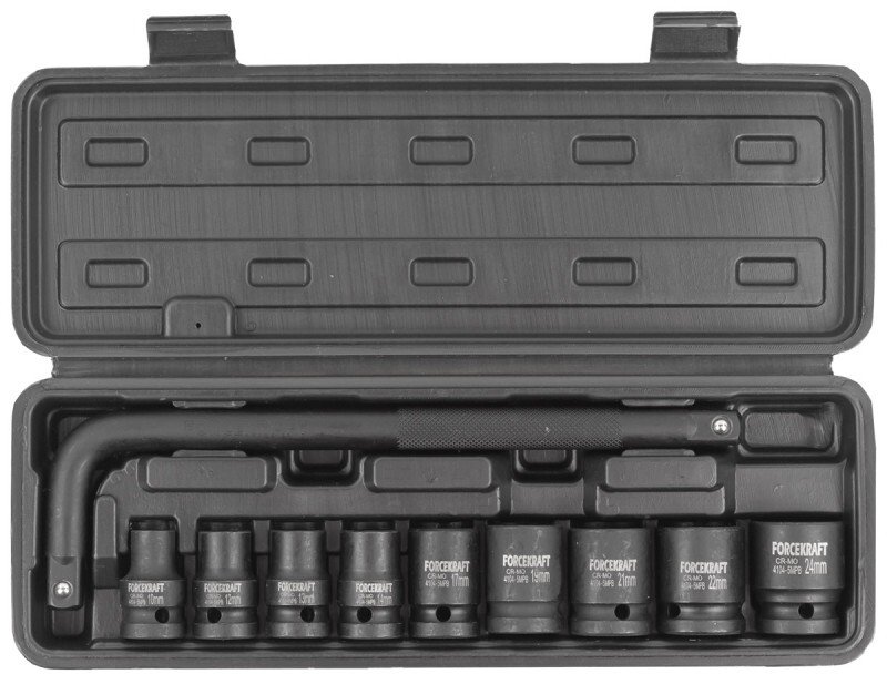 Zestaw kluczy nasadek udarowych 1/2" 10-24mm 6-kątne