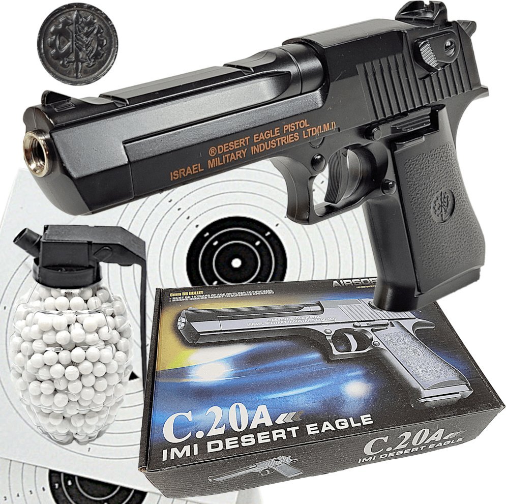 tomdorix Desert Eagle Pistolet Metalowy Na Kulki 6mm. FULL Metal +Granat