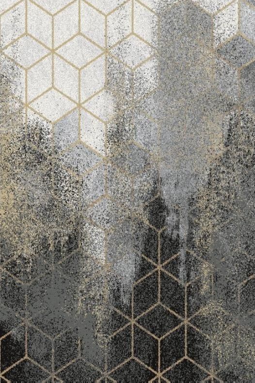 Agnella Białystok Dywan wełniany do salonu MASTEL Czarny BASIC Prostokąt 133x180 cm