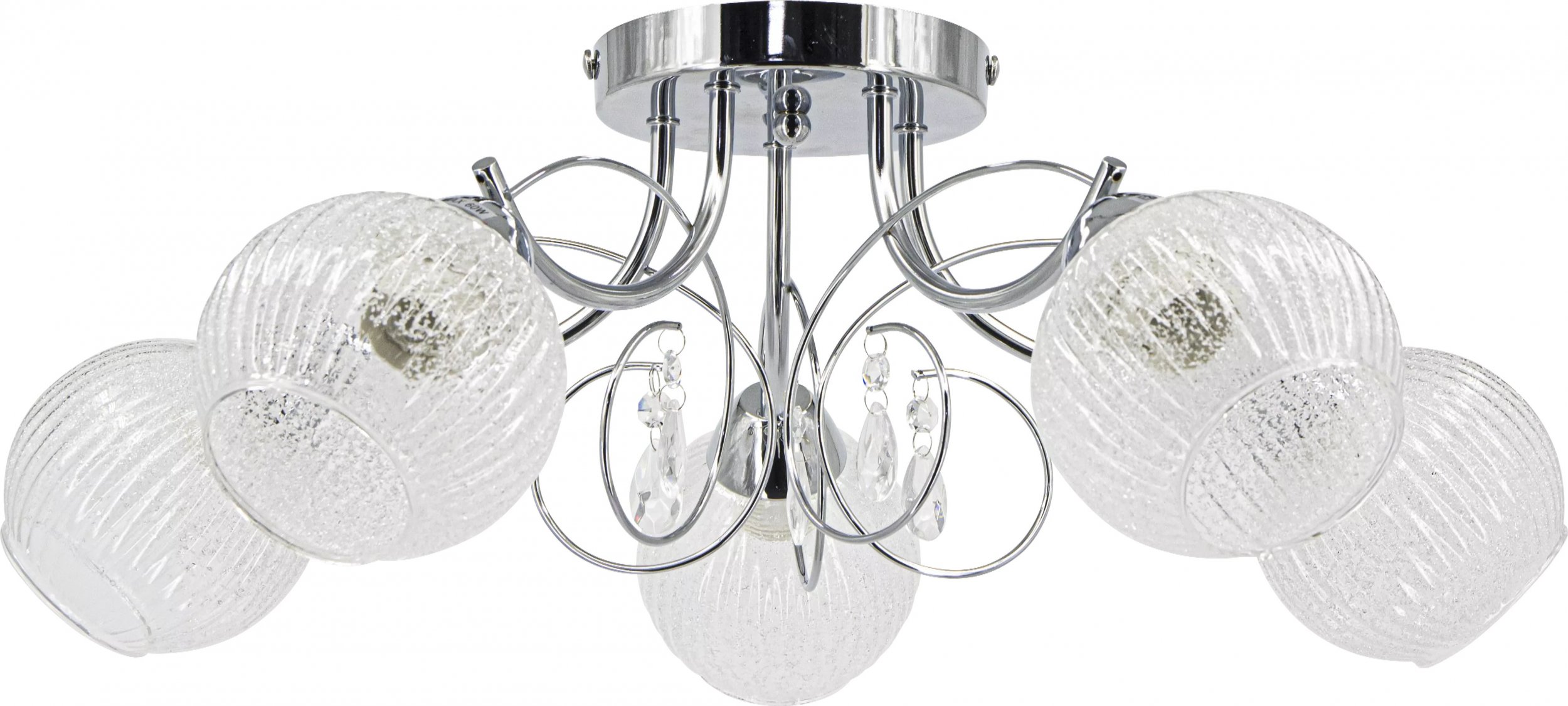 Lampa sufitowa Mdeco Przysufitowa lampa jadalniana ELM8964/5 8C szklane kule chrom