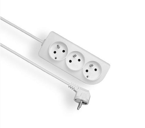 Elgotech Przedłużacz Economic 3 gniazda b/u biały 3m (EPS-33)