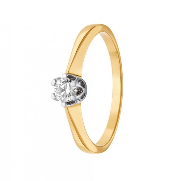 Złoty pierścionek zaręczynowy z cyrkonią pr. 585