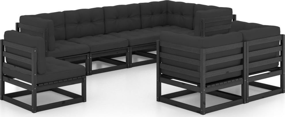 vidaXL 8-cz. zestaw wypoczynkowy do ogrodu, z poduszkami, lita sosna