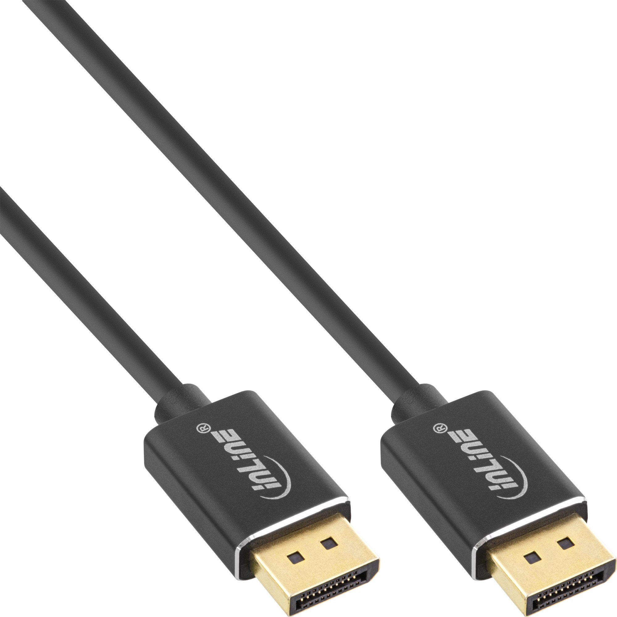 Kabel InLine InLine® DisplayPort 1.4 cable, slim, 8K4K, black, gold, 2m