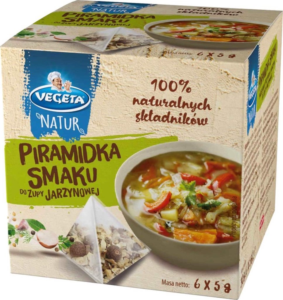 Podravka Vegeta Natur Piramidka smaku do zupy jarzynowej 30 g (6 x 5 g)