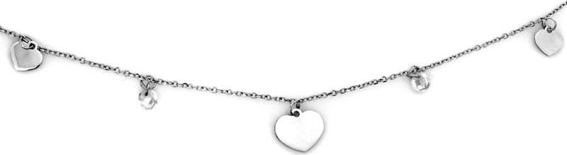 Lovrin Srebrny naszyjnik 925 z serce i cyrkoniami 1,98g