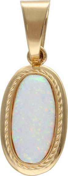 Lovrin Złota zawieszka 585 owalna z opalem 3,61 g