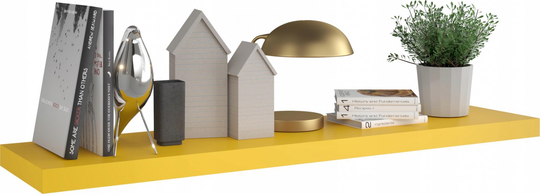 YRKE Wisząca półka ścienna 120x25x36 YRKE Żółta