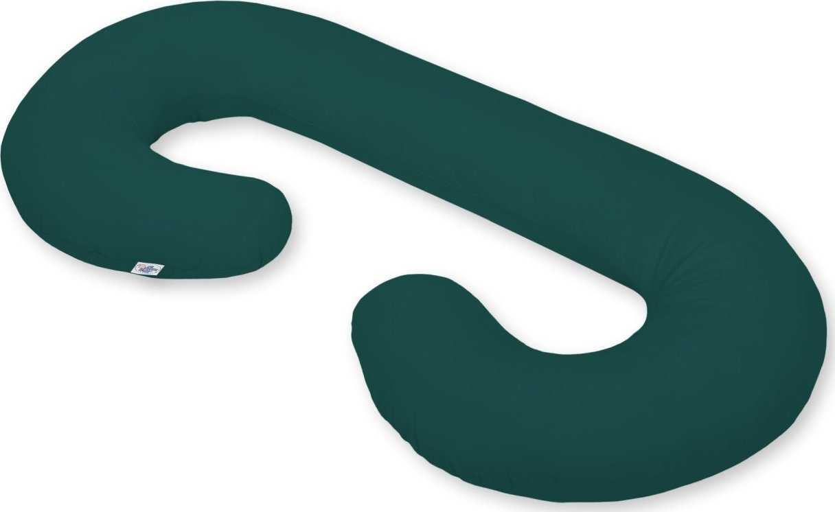 Poduszka ciążowa typu C poduszka dla kobiet w ciąży i do karmienia- butelkowa zieleń