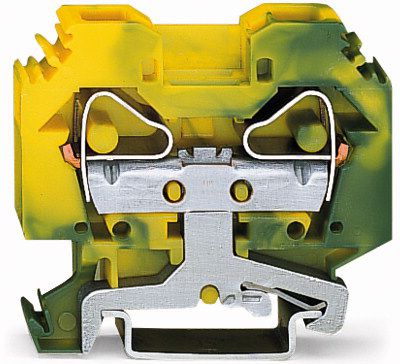 Wago Złączka szynowa 2-przewodowa 16mm2 żółto-zielona (283-107)