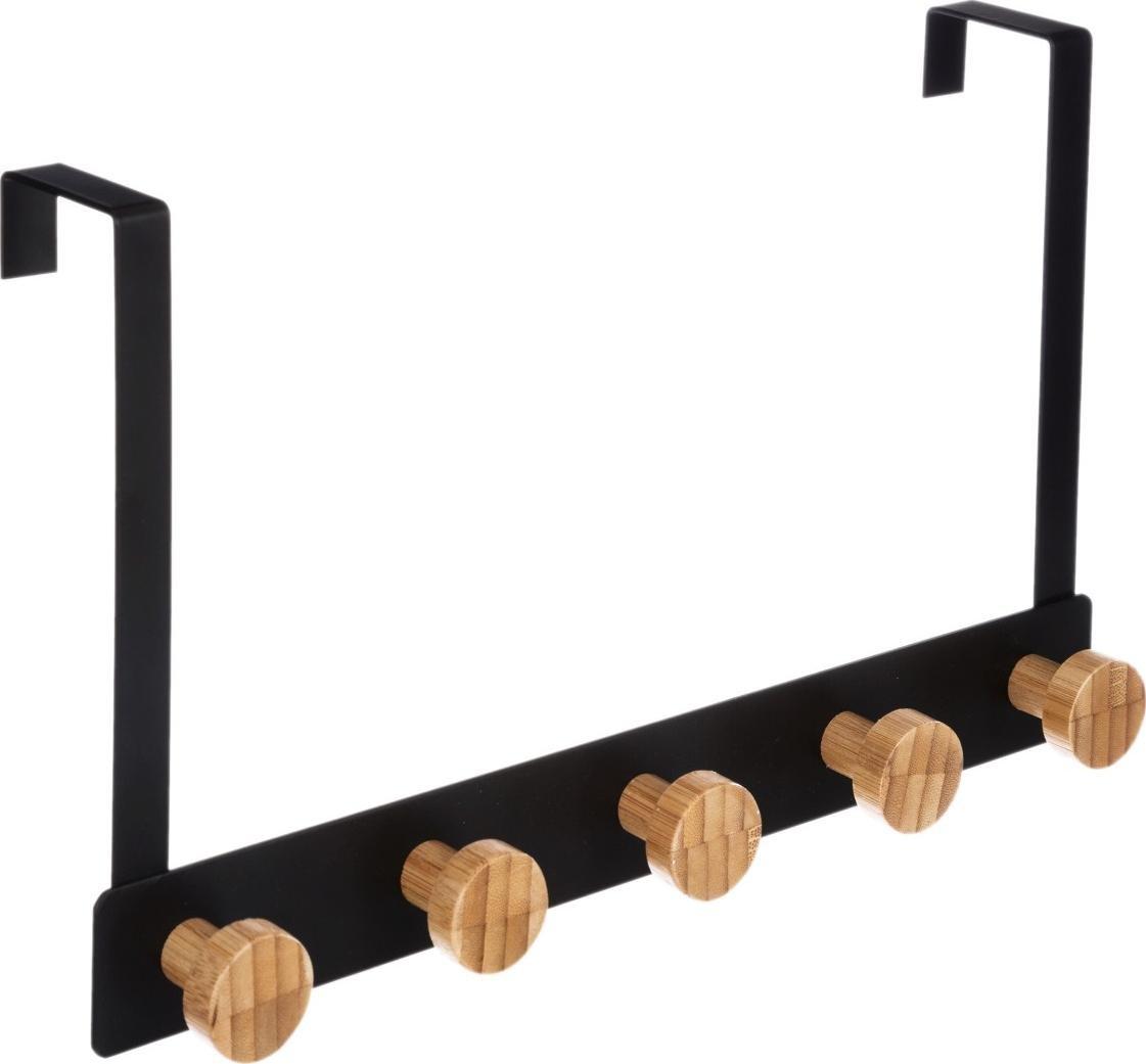 5five Wieszak zakładany na drzwi 5 haczyków Czarny Loft