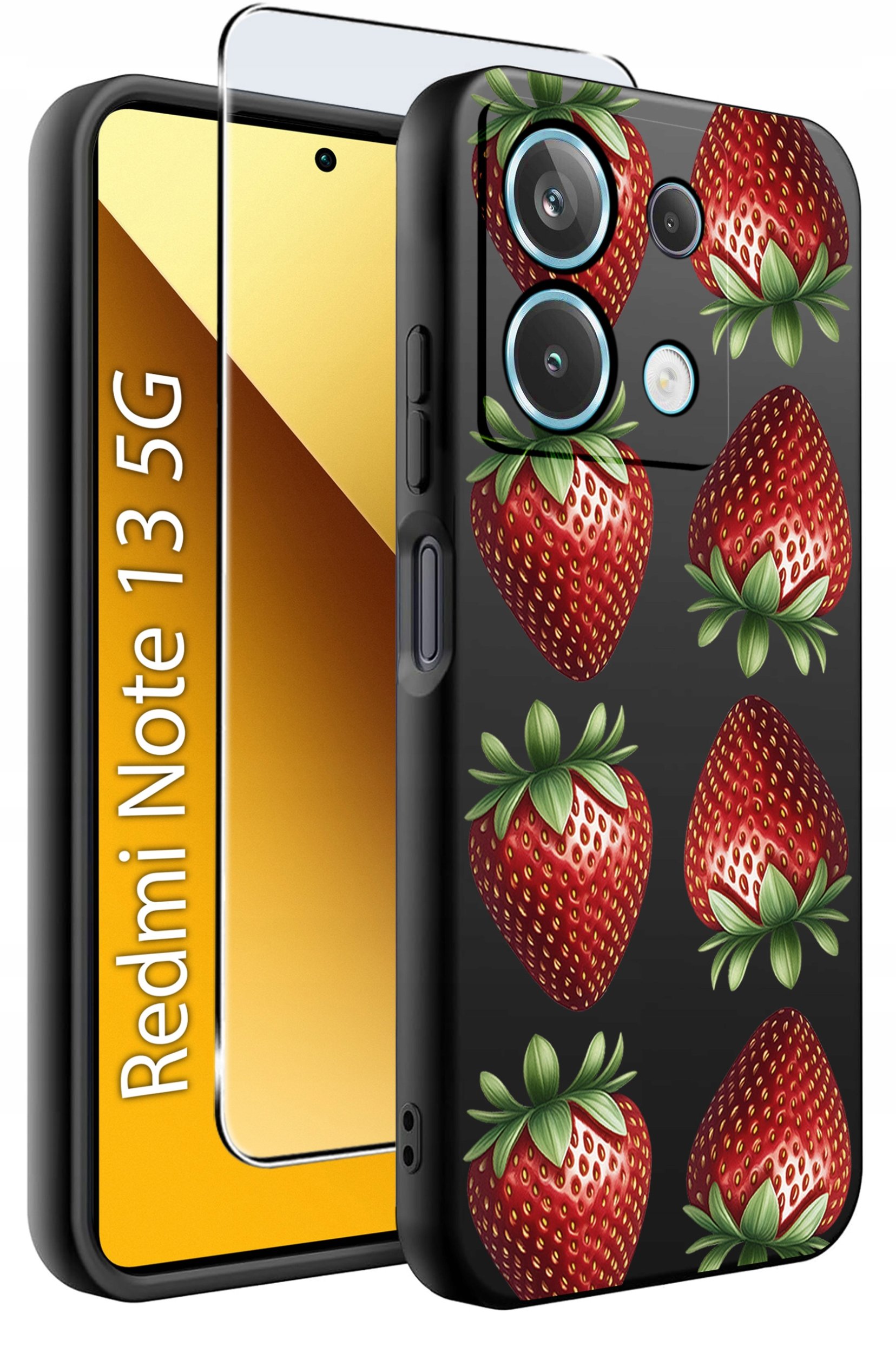 ETUI do Xiaomi Redmi Note 13 5G WZORY |SILIKONOWE MATT CASE +SZKŁO 9H