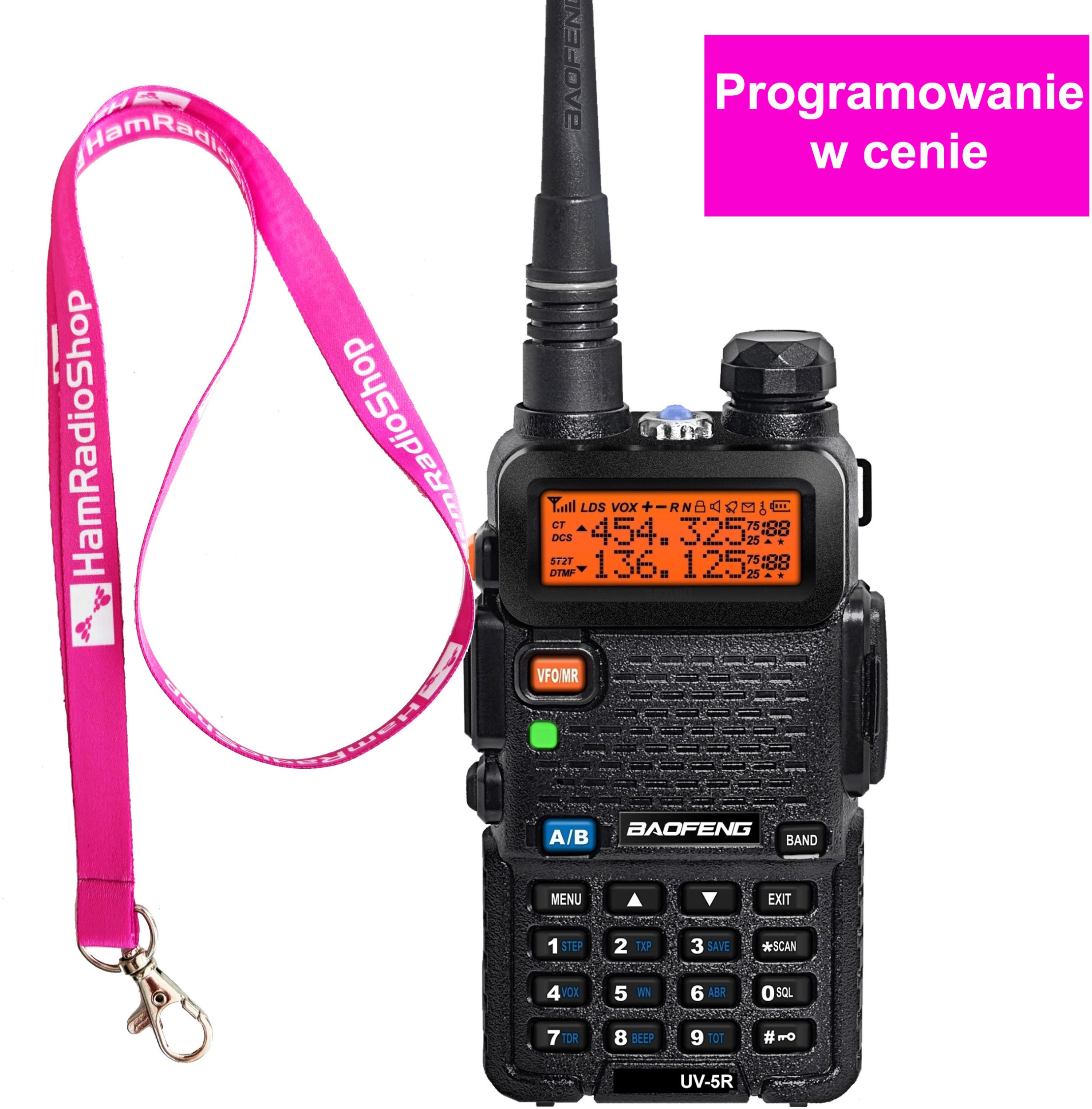 Baofeng UV-5R czarny z baterią USB-C 1800mAh